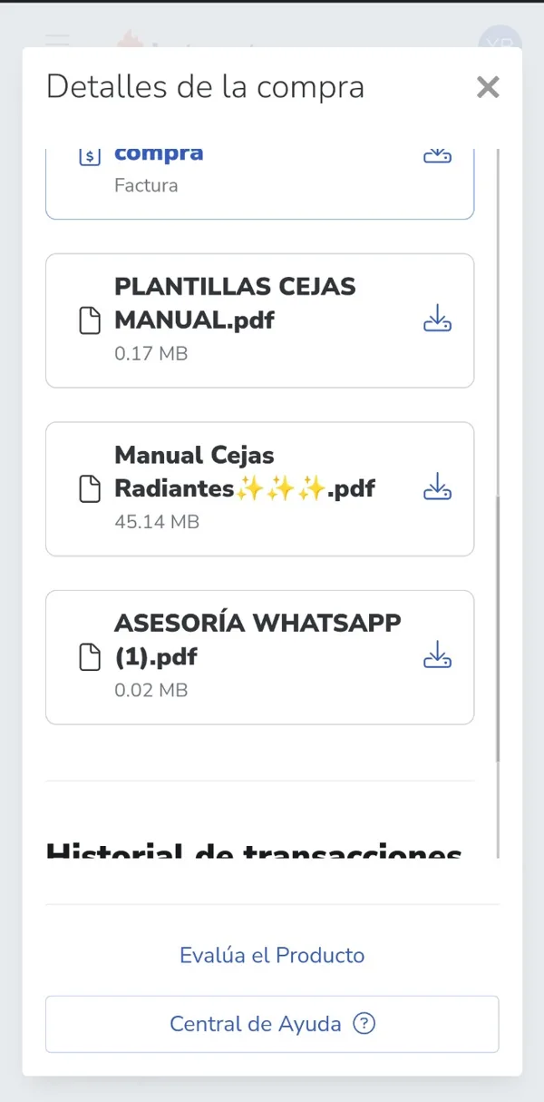 Área de acceso con el manual, las plantillas y la asesoría