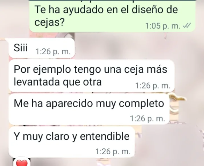 Captura de WhatsApp de una alumna del manual